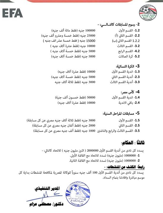 اتحاد الكرة المصري يعلن لائحة الموسم الجديد 2025-2026.. ويحدد عدد اللاعبين الأجانب (مستندات)