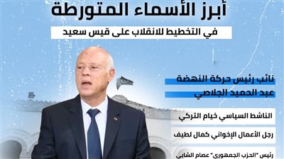 أبرز الأسماء المتورطة في التخطيط للانقلاب على قيس سعيد (انفوجراف)