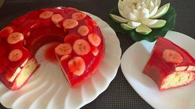 طريقة عمل كيك الجيلي بالموز.. الحلو دائما من مطبخك