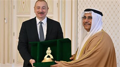رئيس جمهورية أذربيجان يستقبل رئيس البرلمان العربي والوفد المرافق له في العاصمة باكو