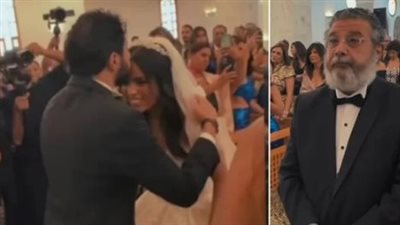 شاهد.. لقطة رومانسية في حفل زفاف الفنان الشاب يوسف ماجد الكدواني