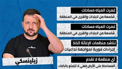 رسائل زيلينسكي بعد تفجير سد نوفا كاخوفكا (إنفوجراف)