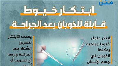 ابتكار خيوط قابلة للذوبان بعد الجراحة (إنفوجراف)