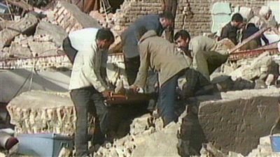  حصيلة الزلزال الذي حدث بالقرب من بحر قزوين في إيران خلال شهر يونيو 1990