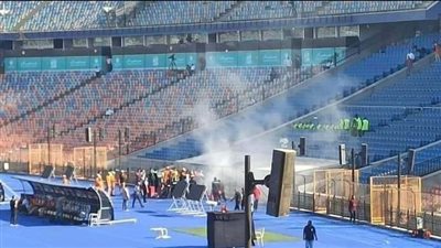 قبل ساعات من قمة الأهلي والزمالك.. اندلاع حريق في استاد القاهرة (صور)