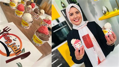 طريقة عمل الايس كريم في الخلاط للشيف فاطمة أبو حاتي.. فيديو