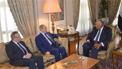 وزير الخارجية يستقبل نظيره السوري في القاهرة 