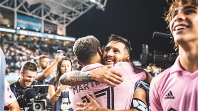 شاهد.. احتفال ميسي Messi نجم انتر ميامي Inter Miami بعد التأهل إلى نهائى كأس الدوريات