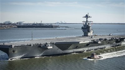 عاجل.. اقتراب حاملة الطائرات يو إس إس جيرالد آر فورد من شرق المتوسط