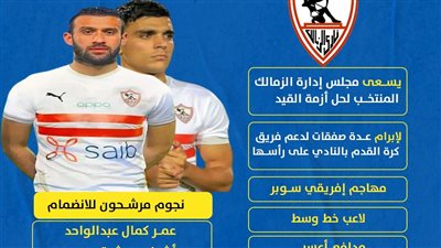 صفقات على رادار الزمالك في الميركاتو الشتوي (انفوجراف)