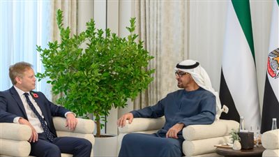 محمد بن زايد يستقبل وزير الدفاع البريطاني في أبو ظبي 