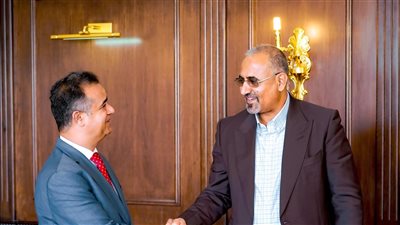 نائب رئيس مجلس القيادة الرئاسي باليمن يلتقي السفير الليبي لدى بلاده (صور)