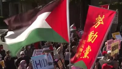 فيديو يوثق مظاهرات في تايوان دعمًا لأهالي غزة