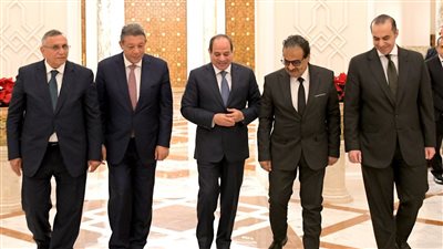 مصر.. السيسي يستقبل حازم عمر وفريد زهران وعبد السند يمامة (صور)
