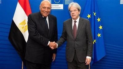 وزير الخارجية يلتقي بمفوض الاتحاد الأوروبي للشئون الاقتصادية