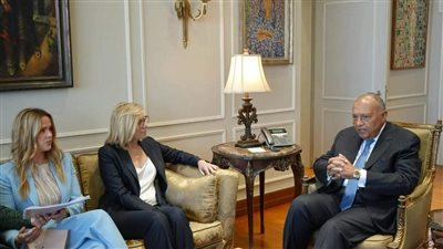 شكري يستقبل كبيرة منسقي الأمم المتحدة للشئون الإنسانية وإعادة الإعمار في قطاع غزة