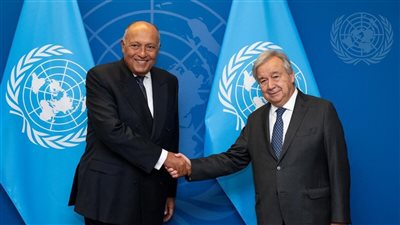  وزير الخارجية المصري يلتقي الأمين العام للأمم المتحدة