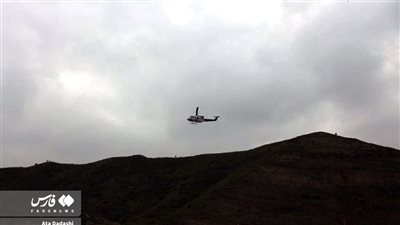  صورة للرحلة الأخيرة أثناء إقلاع مروحية كانت تقل الرئيس الإيرانى ابراهيم رئيسى 