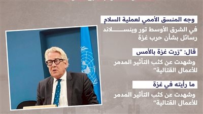رسائل مسؤول أممي عن الحرب في غزة (إنفوجراف)