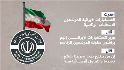 الاستخبارات الإيرانية تحذر المرشحين للرئاسة (إنفوجراف)