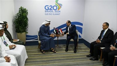 الرئيس السيسي يلتقي ولي عهد أبو ظبي على هامش قمة العشرين بالبرازيل