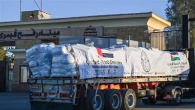 وصول 3 قوافل مساعدات إماراتية إلى قطاع غزة ضمن 