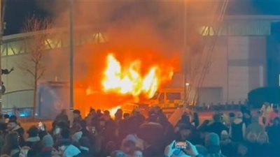 حريق في محيط ملعب الاتحاد قبل انطلاق مباراة مانشستر سيتي وكلوب بروج