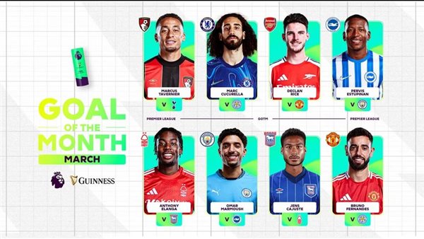 جائزة أفضل هدف في شهر مارس بالدوري الإنجليزي.. ما موقف مرموش؟