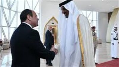 الرئيس عبدالفتاح السيسى يصل مقر الديوان الأميري القطري