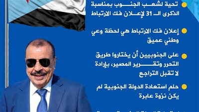 رسائل بن بريك حول استعادة دولة الجنوب (إنفوجراف)