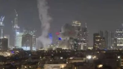 انتشار الحرائق فى تل أبيب جراء هجمات الموجة الأولى من الرد الإيرانى