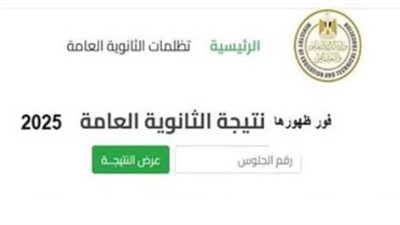 نتيجة الثانوية العامة 2025 برقم الجلوس.. رابط مباشر ونسبة النجاح