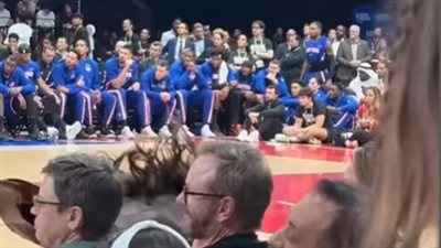 نادين نسيب نجيم تتعرض لموقف محرج خلال مباراة كرة سلة