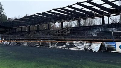 مراهقون يحرقون ملعب بطل الدوري الفنلندي السابق