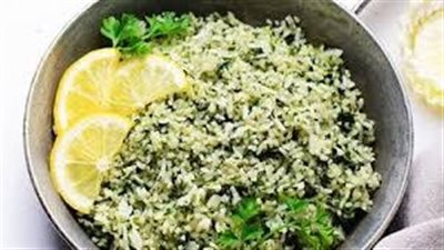 طريقة عمل رز بالسبانخ والليمون