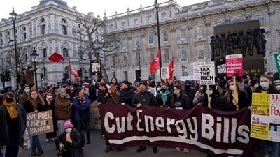 التظاهرات تحاصر العاصمة البريطانية بسبب غلاء المعيشة
