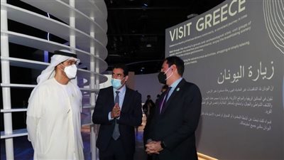 وزير الصناعة والتكنولوجيا المتقدمة الإماراتي يزور جناح اليونان في إكسبو 2020 دبي