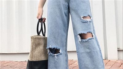 السروال الجينز ذو الأرجل القصيرة والواسعة نجم الموضة النسائية في ربيع/صيف 2022