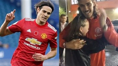 شاهد.. مشجعة تبكي وتحضن كافاني مطالبة إياه بعدم الرحيل