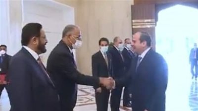 الرئيس المصري يلتقي بنائب رئيس مجلس القيادة الرئاسي باليمن خلال زيارة للقاهرة