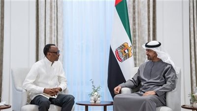 الشيخ محمد بن زايد يستقبل رئيس رواندا في قصر الشاطىء