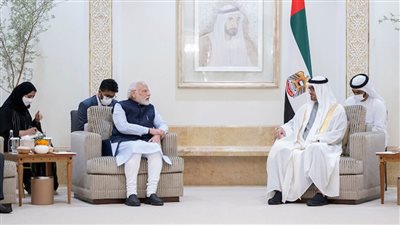 الشيخ محمد بن زايد يستقبل رئيس وزراء الهند في أبوظبي