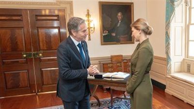 وزير الخارجية الأمريكي يكشف مجددًا للسيدة الأولى الأوكرانية موقف بلاده من الحرب الروسية