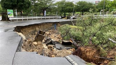  شمال اليابان يشهد أمطار غزيرة (صور)