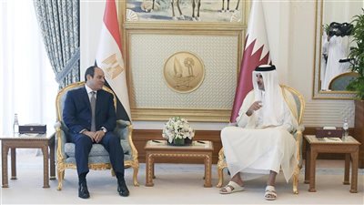 الديوان الأميري القطري يشهد مباحثات موسعة بين الرئيس السيسي والأمير تميم 