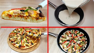 طريقة عمل البيتزا السائلة دون فرن.. حضريها في المقلاة بهذه الوصفة