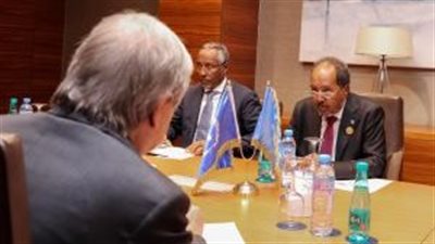  الرئيس الصومالي يلتقي بالأمين العام للأمم المتحدة