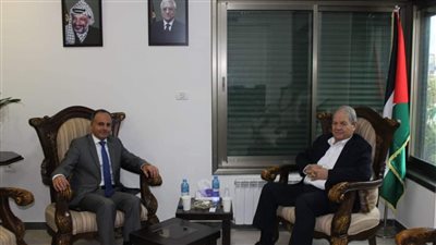 سفير مصر فى رام الله يستقبل رئيس المجلس الوطني الفلسطيني