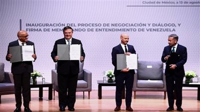  أمريكا تشيد بالاتّفاق الموُقّع في مكسيكو بين السلطة والمعارضة الفنزويليّتَين