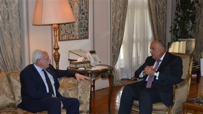 وزير الخارجية يستقبل نظيره الفلسطيني رياض المالكي 